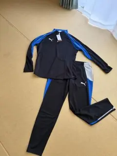 PUMA ジャージ上下セット Lサイズ ブラック/ブルー　レディース