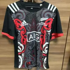 良品古着✨adidas マオリ オールブラックスラグビー 半袖Tシャツ 