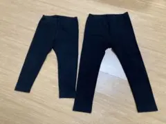 ユニクロ　レギンス　リブ　ブラック 90cm 100㎝　２枚組
