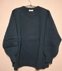 ダークグリーン クルーネックニット 長袖