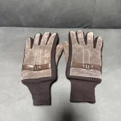 ブラウン スエードニット手袋
