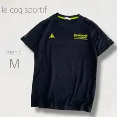 le coq sportif Tシャツ M ブラック イエロー 速乾 通気性快適