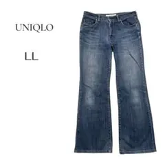 【ユニクロ】natural fit ブーツカットデニム LL ダークブルー