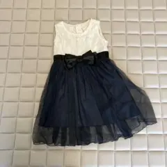 フォーマルドレス ホワイト・ネイビー 110cm
