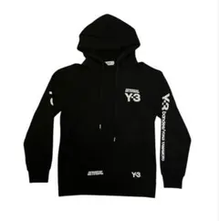 Y-3 ヨウジヤマモト パーカー ジップアップ 黒 バックロゴ 希少 完売品 L ☆Y-3 YOHJI YAMAMOTO☆Y-3ロゴジップアップパーカーフーディー