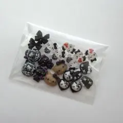 ネイルパーツ サンリオ キティ 黒 20個セット