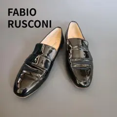 FABIO RUSCONI エナメル ローファー パテント レザー 黒 38のサムネイル