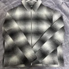 H&M チェック柄 ジップアップ ジャケット グレー Lのサムネイル