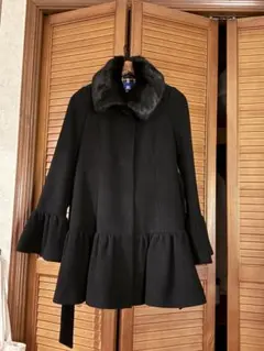 BURBERRY BLUE LABEL ブラックフリルコート 38