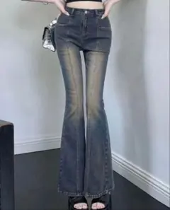 Dazy x StarSeries 深灰色喇叭牛仔褲 L尺寸