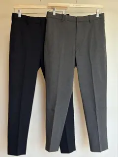 ユニクロ スラックス 2点セット 紺 灰 S