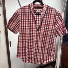 ⭐︎LACOSTE中古品大放出⭐︎LACOSTE 半袖チェックシャツ 40