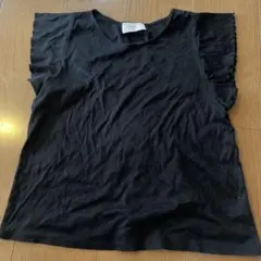 SLOBE IÉNA ブラック 半袖カットソー　フリル袖