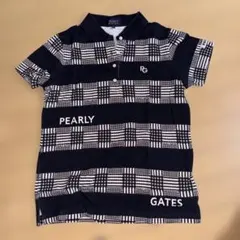 PEARLY GATES ポロシャツ 千鳥格子柄 ブラック サイズ0のサムネイル