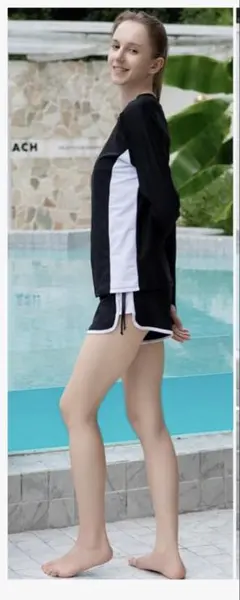 セパレート水着 ブラック/ホワイト Mサイズ