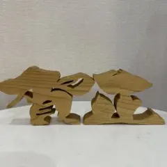 ハンドメイド作品　木製 賀正　置物