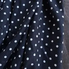 ラスト❣️コットンツイル生地 両面微起毛 ネイビードット水玉 幅145×140cm