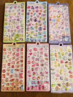 3Dキャラクターシール 硬い夜光シール6シートセット未開封新品