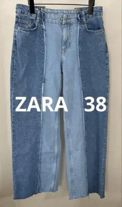 ZARA パッチワークデニムパンツ 38