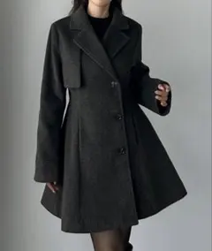 グレー ダブルボタン チェスターコート