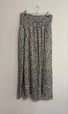 ヒョウ柄 フレアスカート ウエストゴム