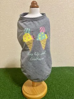 CanNana 犬用 アイスクリーム柄 タンク グレー Mのサムネイル