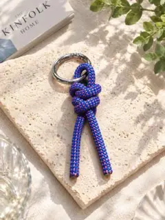mont-bell パラコード キーホルダー リング付き ブルー系