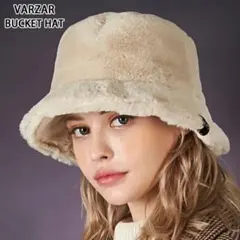 VARZAR ファーバケットハット 帽子 アイボリー 韓国