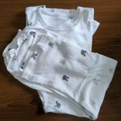 ウサギプリント長袖パジャマセット