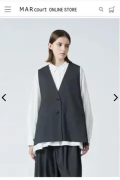 ミズイロインド　新品タグ付　ディープVネックワイドベスト ブラック