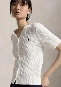 ✨人気✨ ポロラルフローレン ケーブルニットショートスリーブカーディガン
