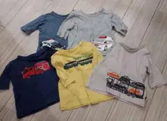 車両デザイン七分袖Tシャツ5枚セット 80cm