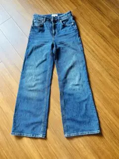 H&Mブルーワイドレッグデニム