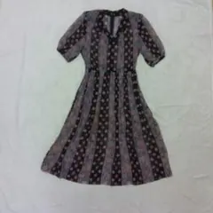 90's vintage レトロ 花柄 ブラック ワンピース 透け感 カジュアル