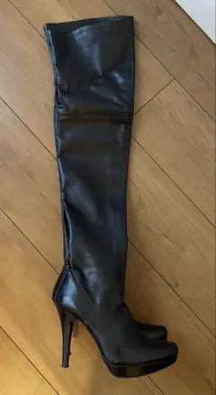 【日本製】THE FIRST ニーハイブーツ ロングブーツ ブラック 23cm