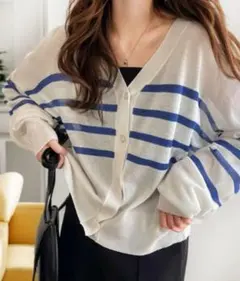 春のマリンテイスト。2wayシアーボーダーカーディガン