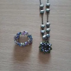 ネックレスとハンドメイドリングセット