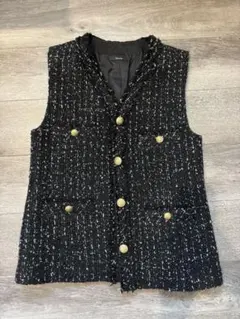 美品✨アルアバイル FRALPIツイードジレ ブラック　M