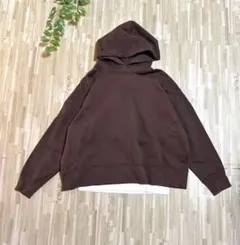 【美品】無印良品☆ブラウン フード付き オーバーサイズパーカー　スウェット　Ｌ