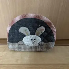 パッチワークの動物ポーチ　うさぎのサムネイル