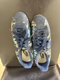 NIKE Classic Cortez 花柄 ネイビー スニーカー