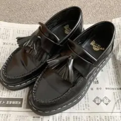ドクターマーチン ADRIAN ホワイトステッチ タッセルローファー 黒 26