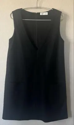 MICHEL KLEIN 黒 ノースリーブ チュニック　ワンピース　Ｌ　３８