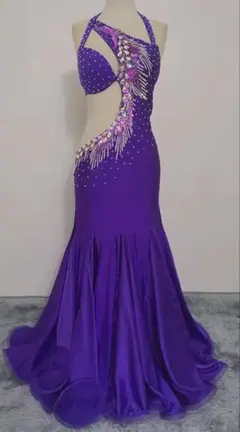 ※クリーニング済　紫　ベリーダンス衣装