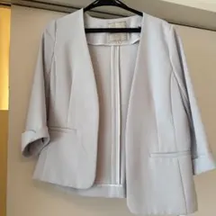 アプワイザーリッシェ　ノーカラージャケット サイズ2 ライトグレー