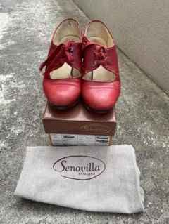 セノビージャ フラメンコシューズ サイズ35 ブラウン型押し 美品 セノビージャ】フラメンコシューズ 茶色 35サイズ Senovilla