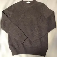 MELINDA GLOSS メリンダグロスワッフル編みクルーネックネイビー XS