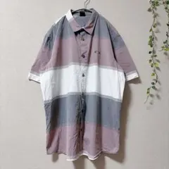 オークリー 半袖シャツ ボーダー XL パープルのサムネイル