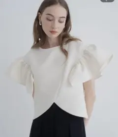 正規品 Acka. drape volume tops ホワイト ブラウス - メルカリ