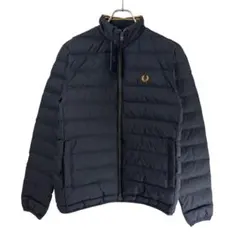 新品】FRED PERRY ライトダウンジャケット ネイビー Sサイズ 刺繍ロゴ